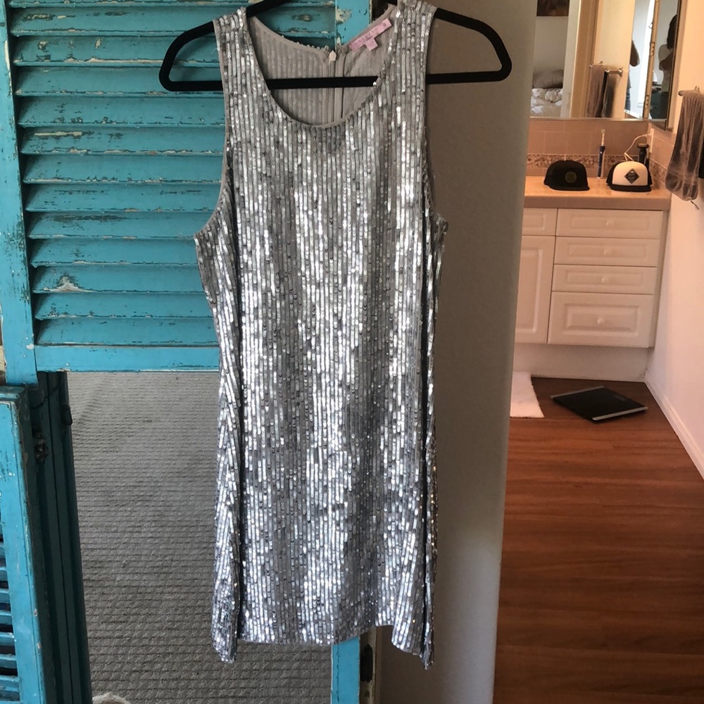Calypso sparkly silver dress